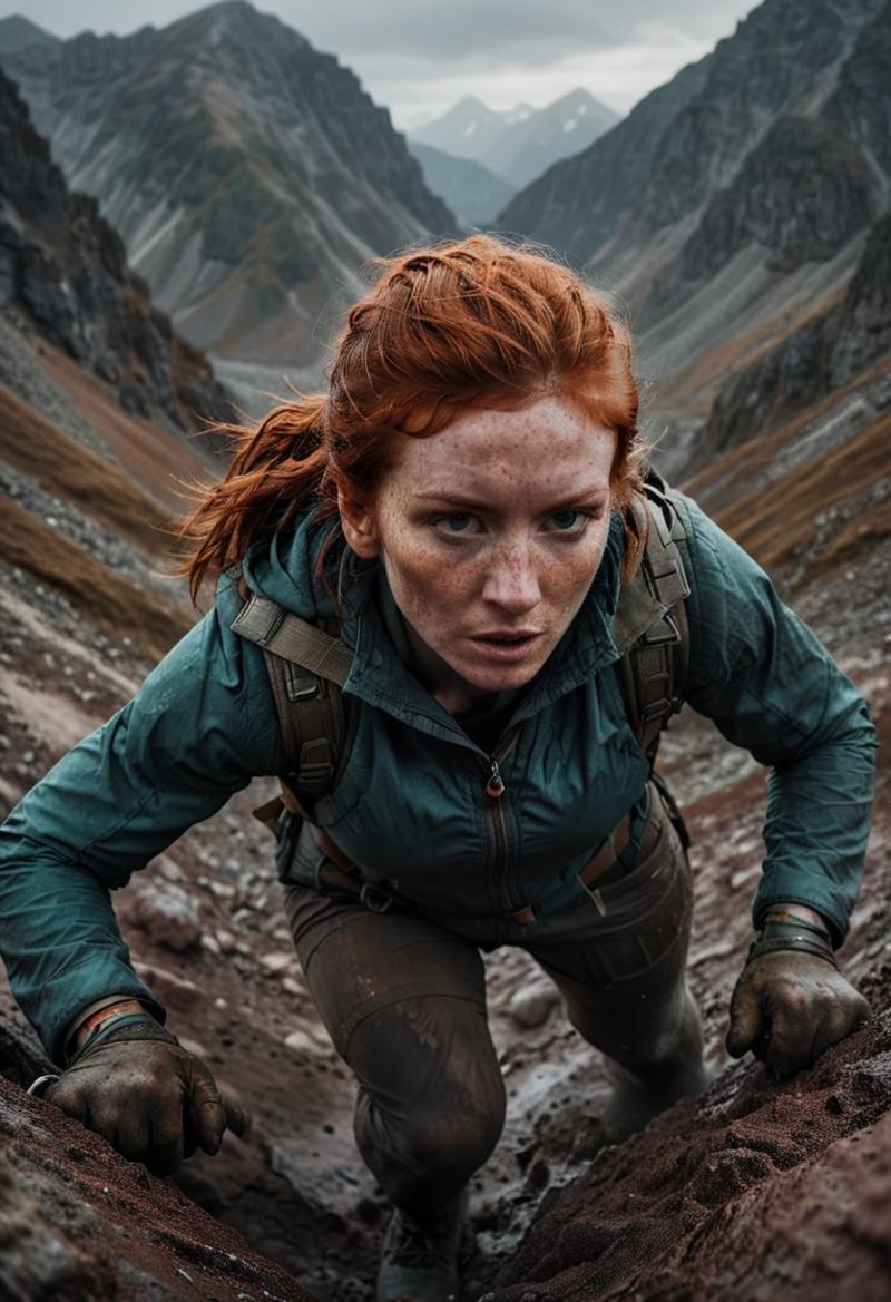 02410-2127695528-hdr,a redhead woman,climbing on mountains,closeup,intricate details,hyperdetailed,cinematic,dark shot,muted colors,film grainy,s.png